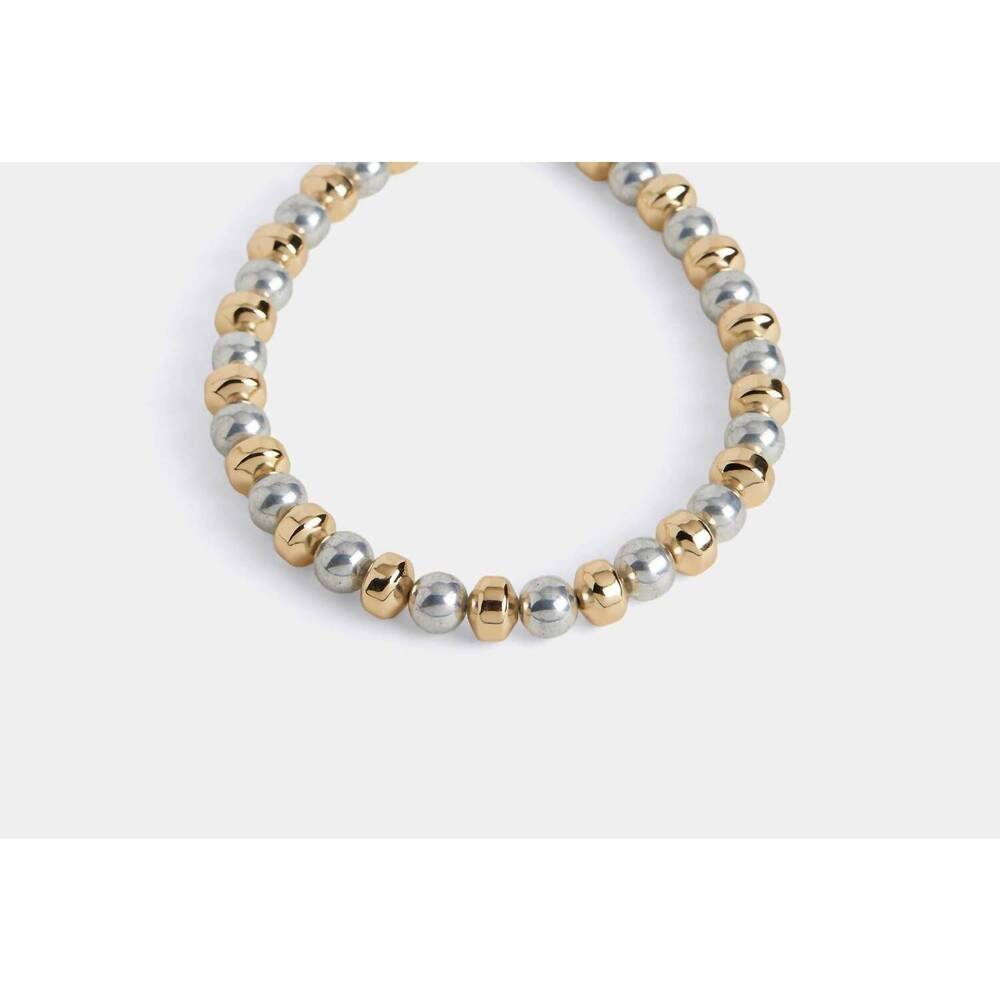 NEW COCO + CARMEN women's sasha necklace in silver and gold tone beads